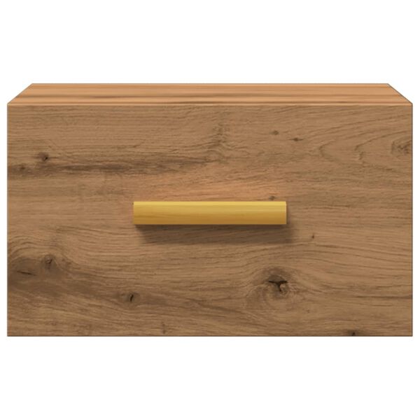 vidaXL Comodino a Muro Rovere Artigianale 35x35x20 cm