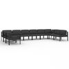 vidaXL Set Divani da Giardino 10 pz con Cuscini in Alluminio Antracite