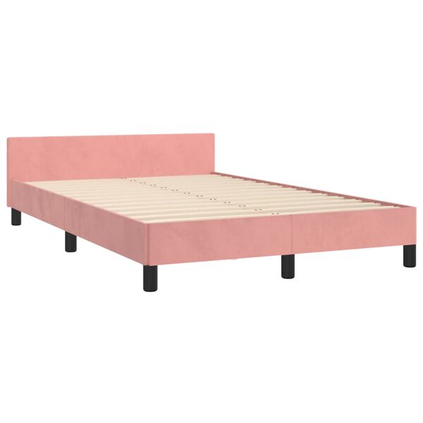 vidaXL Giroletto senza Materasso Rosa 120x190 cm Velluto