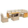 vidaXL Set Divani da Giardino 7 pz con Cuscini Beige in Polyrattan