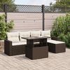 vidaXL Set Divano da Giardino 6 pz con Cuscini Marrone in Polyrattan