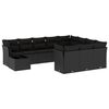 vidaXL Set Divani da Giardino 11 pz con Cuscini in Polyrattan Nero