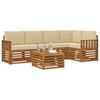vidaXL Set divani 6 pcs Naturale e Beige Legno di Acacia Massello