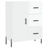 vidaXL Credenza 69,5x34x90 cm in Legno Multistrato Bianco Lucido