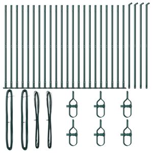 vidaXL Palo della recinzione 26 pcs Grigio 3,2 x 3,2 x 68,5 cm Acciaio