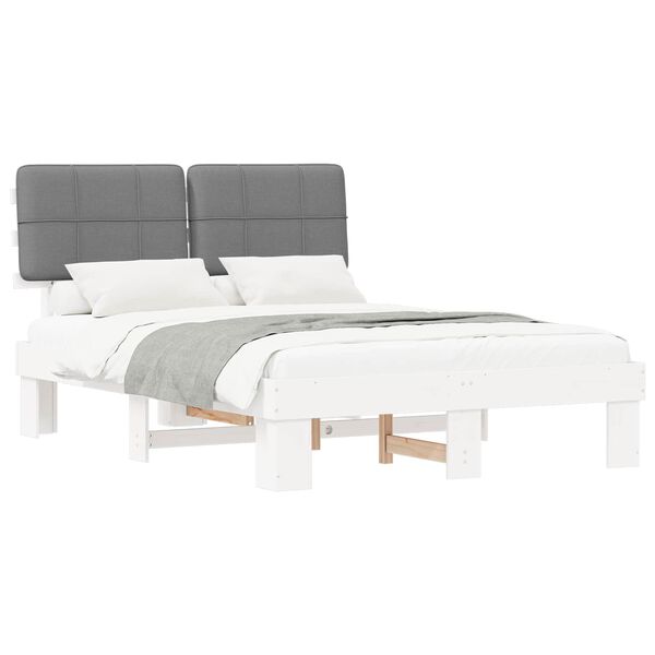 vidaXL Letto con Testiera Rivestita Grigio chiaro 160 x 200 cm
