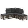 vidaXL Set Divano da Giardino 5 pz Grigio polyrattan