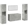 vidaXL Set Mobili da Bagno 4 pz Grigio Cemento in Legno Multistrato
