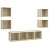 vidaXL Set Mobili TV 5 pz Rovere Sonoma in Legno Multistrato