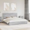 vidaXL Letto con Contenitore con testiera Grigio Sonoma 180 x 200 cm