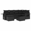 vidaXL Set Divani da Giardino con Cuscini 7pz Nero Polyrattan
