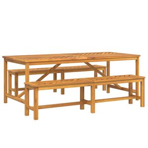 vidaXL Set da Pranzo per Giardino 3 pcs Marrone