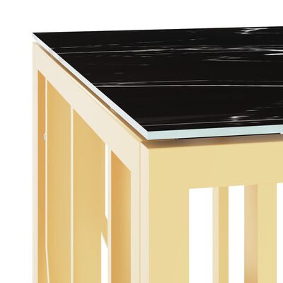 vidaXL Tavolino da Salotto Oro110x45x45 cm in Acciaio Inox e Vetro
