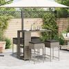 vidaXL Set Bar da Giardino 5 pz con Cuscini in Polyrattan Grigio