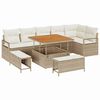 vidaXL Set Divano da Giardino con cuscino 9 pcs Beige e Crema