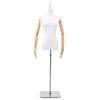 vidaXL Manichino Regolabile 156-226 cm con Base Femmina PP Bianco