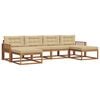 vidaXL Set di divani da esterno 6 pz Naturale e Beige