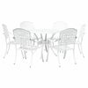 vidaXL Set da Pranzo per Giardino 7 pcs Bianco Alluminio