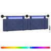 vidaXL Testiera sospesa Con luce LED Blu Polizia Velluto