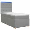 vidaXL Letto Box Spring LED con Materasso Grigio Chiaro 90 x 190 cm