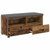 vidaXL Panca per ingresso con cuscino Legno vecchio 100 x 38 x 46 cm