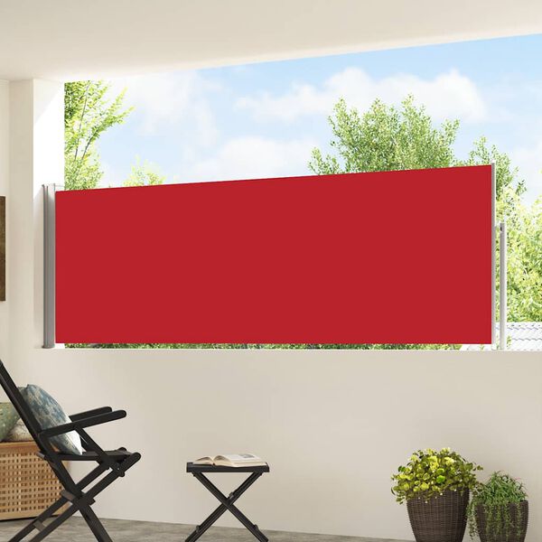 vidaXL Tenda Laterale Retrattile per Patio 100x500 cm Rosso