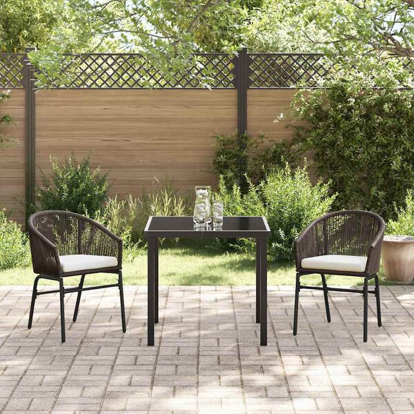 vidaXL Set da Pranzo per Giardino 3 pcs Marrone