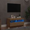 vidaXL Mobile Porta TV con Luci LED Rovere Sonoma 80x35x40 cm