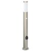 vidaXL Lampada a paletto con sensore e presa 80 cm Acciaio Inox IP44