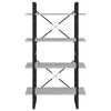 vidaXL Libreria 4 Ripiani Grigio Cemento 80x30x140cm Legno Multistrato