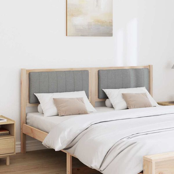 vidaXL Testiera imbottita con testiera Marrone 160 cm Pino massello