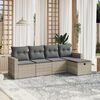 vidaXL Set Divano da Giardino 5pz con Cuscini Grigio Chiaro Polyrattan