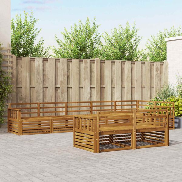 vidaXL Set di divani da esterno 8 pcs Naturale