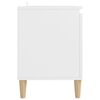 vidaXL Comodino con Gambe in Legno Massello Bianco 103,5x30x50 cm