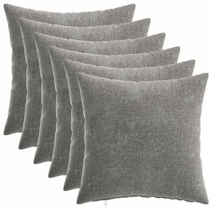 vidaXL Federa 6 pz HEERLEN Grigio Scuro 40 x 40 cm Tessuto Chenille