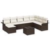 vidaXL Set Divano da Giardino 9 pz Marrone polyrattan