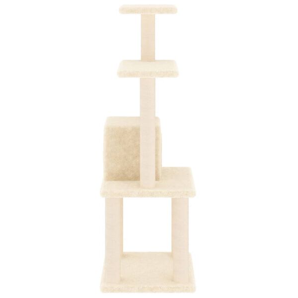 vidaXL Albero per Gatti con Tiragraffi in Sisal Crema 105 cm
