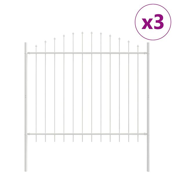 vidaXL Recinzione per Giardino 3 pcs Bianco 170 x 190 cm