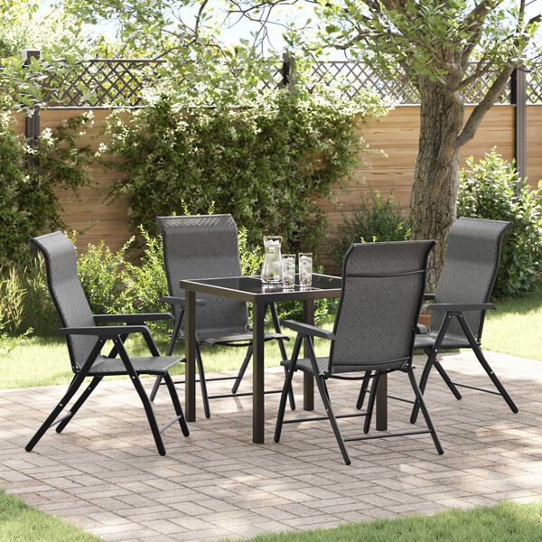 vidaXL Set da Pranzo per Giardino 5 pcs Grigio
