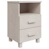 vidaXL Comodino HAMAR Bianco 40x35x62 cm in Legno Massello di Pino