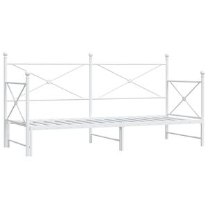 vidaXL Divano Letto Estraibile senza Materasso Bianco 90x190cm Acciaio