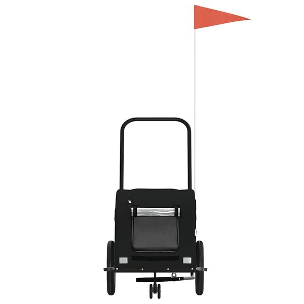 vidaXL Rimorchio da Bici per Animali Nero Oxford e Ferro