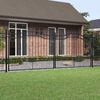 vidaXL Cancello per recinzione KAMPEN con punta a lancia Nero 394,5x150 cm in acciaio