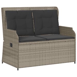 vidaXL Panchina da giardino con cuscino Grigio chiaro Poly Rattan