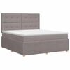 vidaXL Letto box spring con materasso Tortora 180 x 200 cm Tessuto