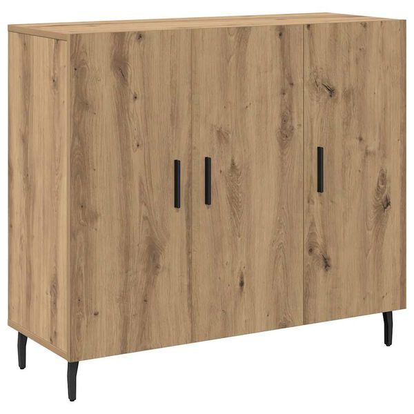 vidaXL Credenza Rovere artigianale 90 x 34 x 80 cm Legno multistrato
