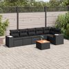 vidaXL Set Divani da Giardino con Cuscini 7pz Nero Polyrattan