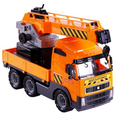 Polesie Wader Set Camion con Gru 4pz Arancione e Nero Polipropilene