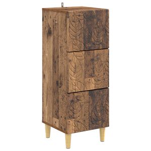 vidaXL Mobile con Cassetti Legno antico 33 x 34,5 x 90 cm