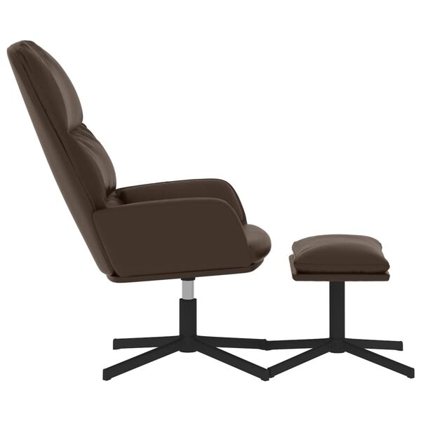 vidaXL Poltrona Rilassante con Poggiapiedi Marrone in Similpelle